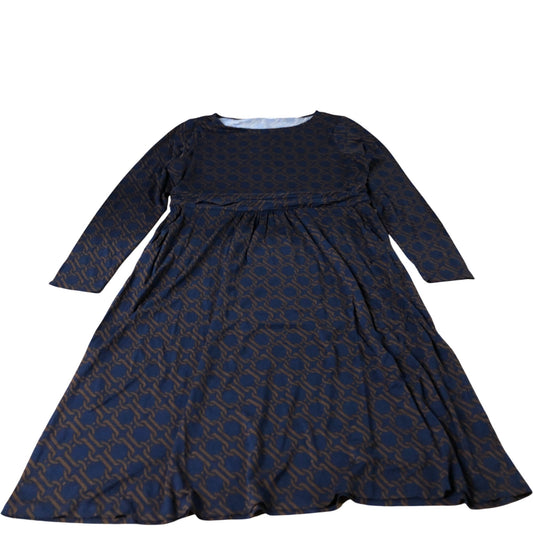 Boden Long Sleeve Dress Women's Printed Pattern Viscose Blend UK18