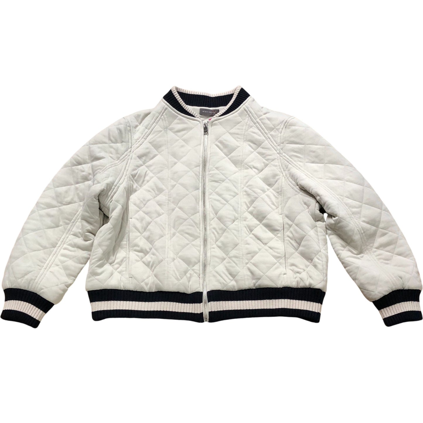 Cream Quilted Bomber Jacket Size XL