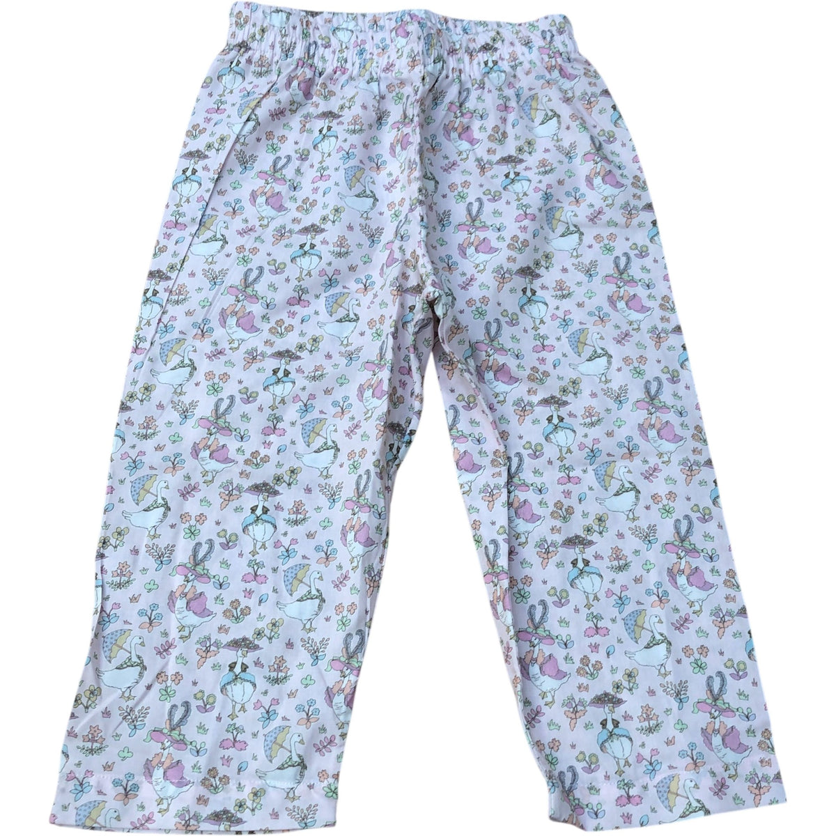 Liberty Fabric Kids Pyjama Set Geese Umbrella Design 12-24 Months