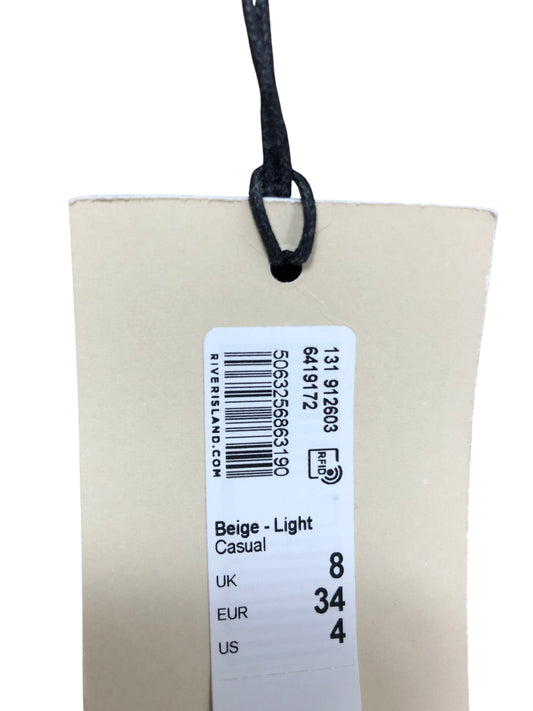 River Island Casual Dress UK8 Women's Animal Print Beige Light Long Sleeve