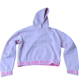 River Island Pink Cropped Hoodie Cotton Blend Pullover 11-12 Years