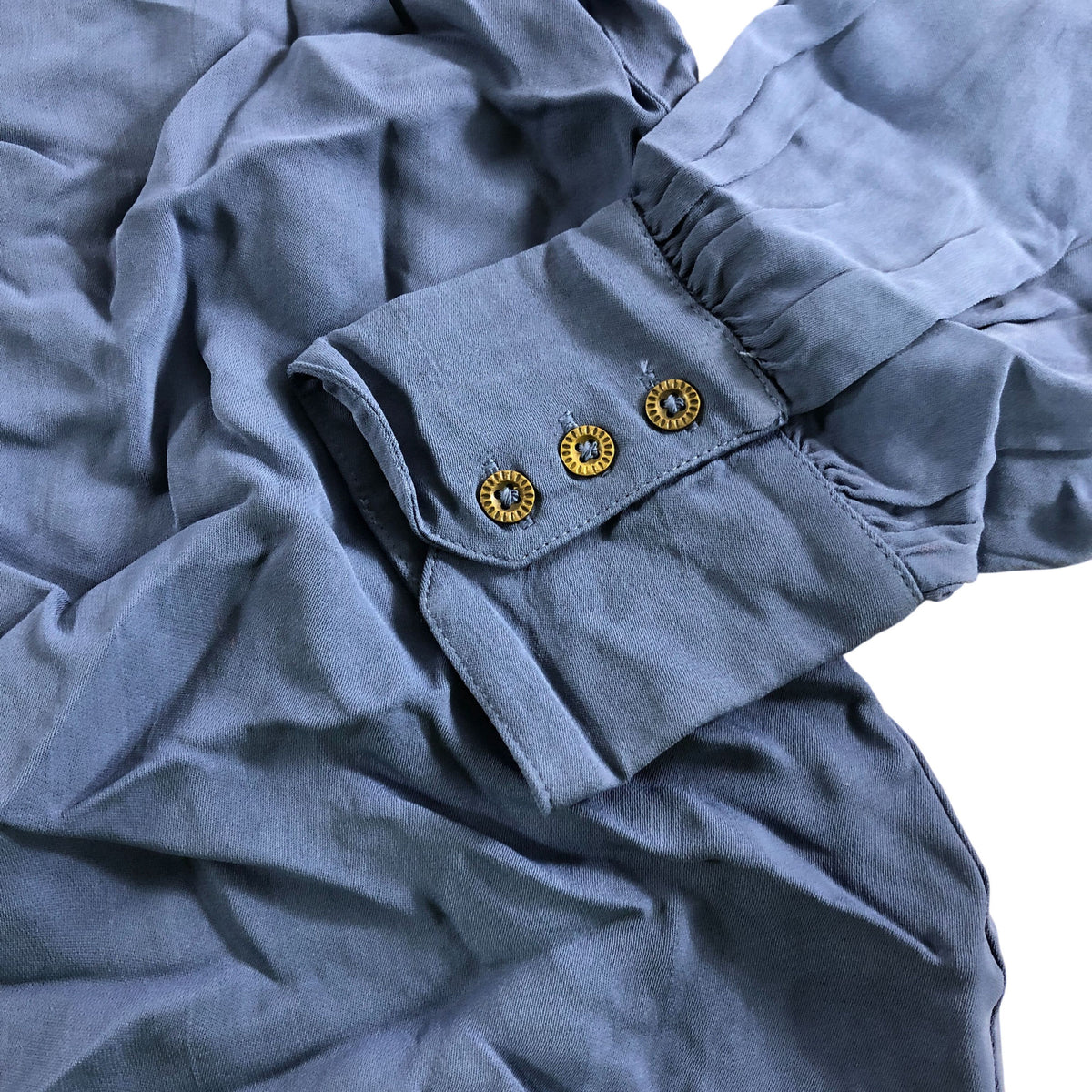 Arden Sequin Shirt Women's Blue Embroidered Long Sleeve Top