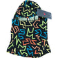 Terramar Kids Ecolator Balaclava One Size Zigzag Pattern Black Multi Color