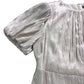 UK16 Women's Midi Dress Beige Ruffle Crinkle Puff Sleeve
