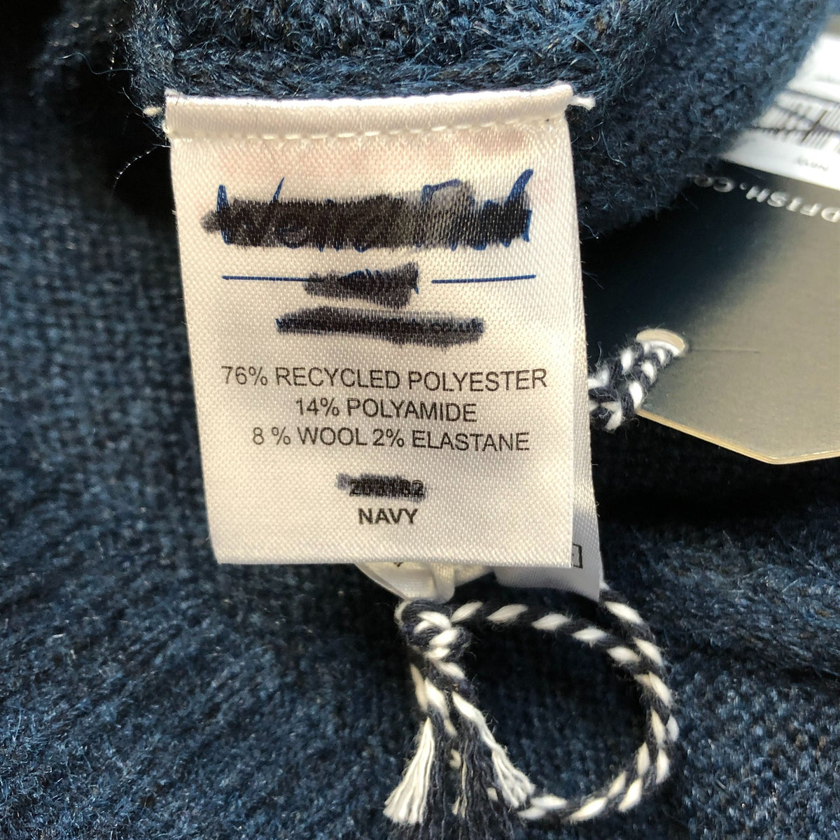 Weird Fish Men's Navy Sweater Size M Ribbed Knit Design With Buttons