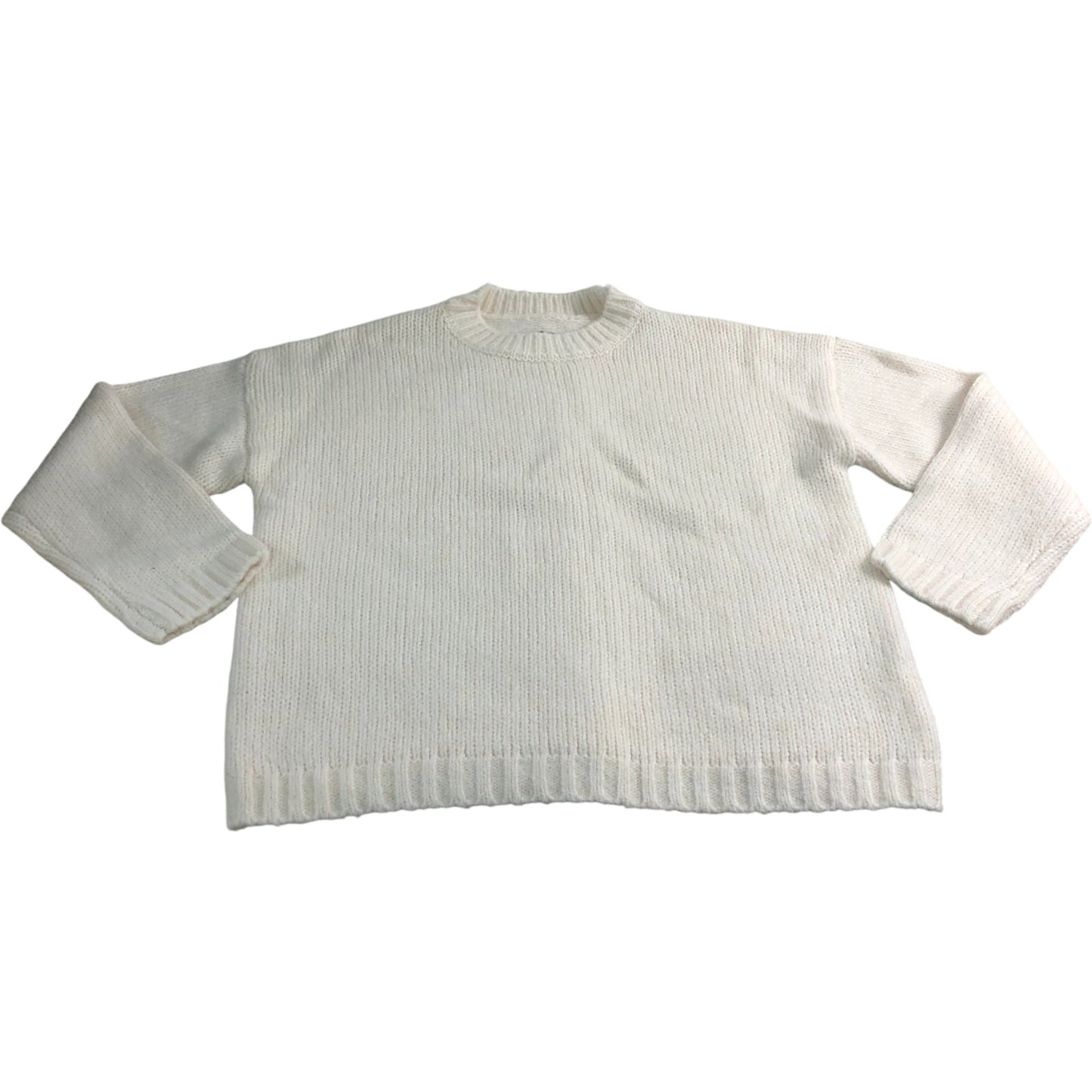 Women's Cream Sweater Size Small Knit Wool Blend With Scarf