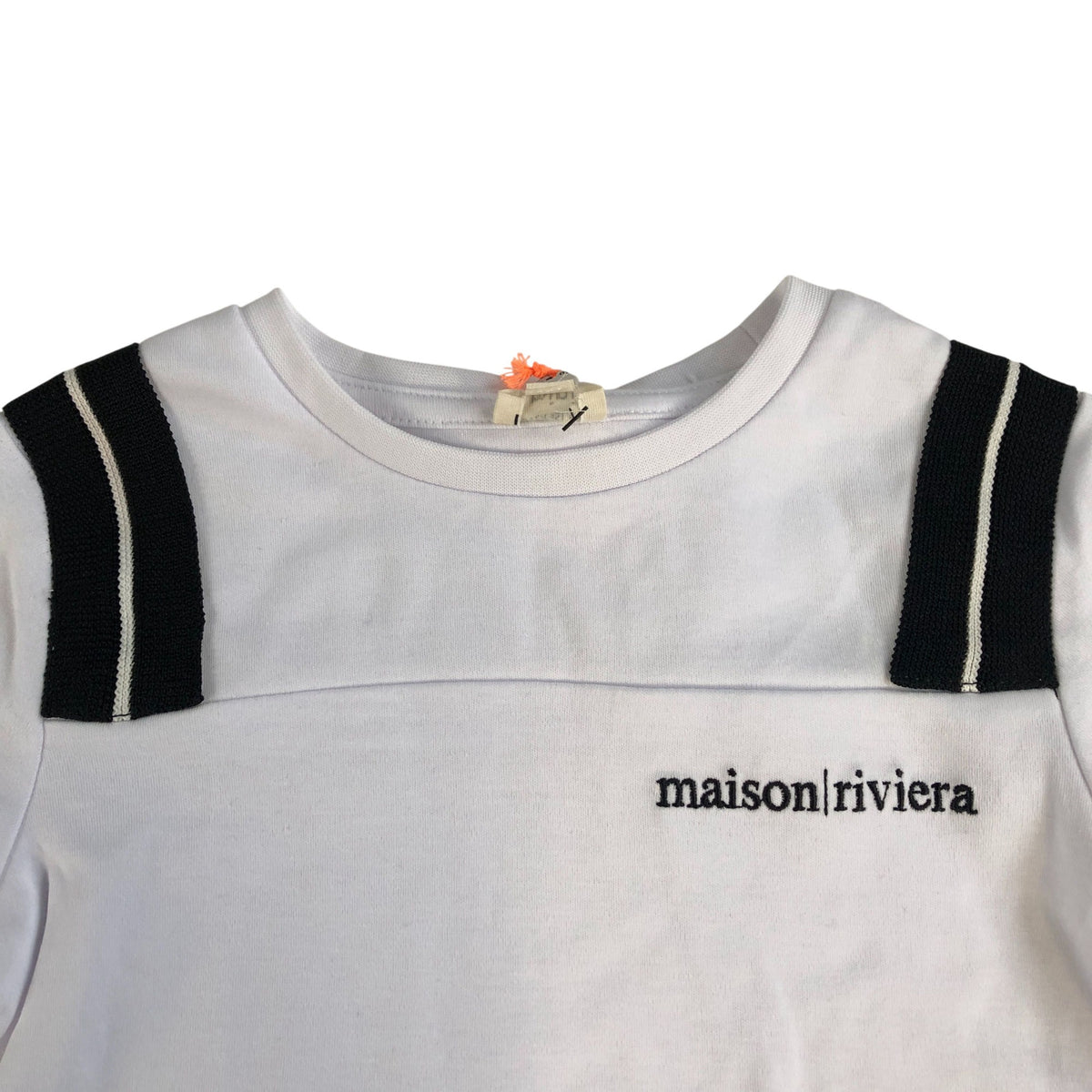 River Island Maison Riviera Boys T-Shirt White Cotton Short Sleeve Top