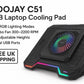 Moojay C51 RGB Laptop Cooling Pad Adjustable Turbo Fan Dual USB Ports 10 Modes