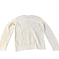 River Island Crew Neck Sweater Ecru Unisex Cream Ribbed Knit Long Sleeve Medium