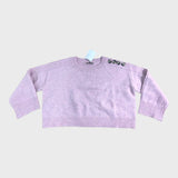 RIVER ISLAND Pink Knit Jumper Women's Button Detail Crew Neck