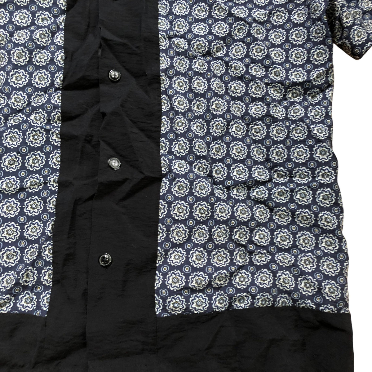 River Island Men's Short Sleeve Shirt Size S Blue Patterned Casual Top