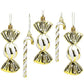 Gold & White Candy Cane & Sweet Hanging Christmas Decorations 16 Pieces