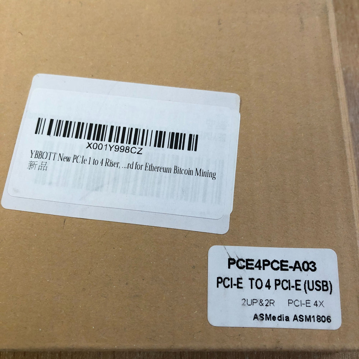PCIe 1 To 4 Riser Card For Ethereum Bitcoin Mining PCE4PCE-A2