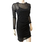 River Island Elegant Black Sheer Long Sleeve Dress UK12 Women's Dress
