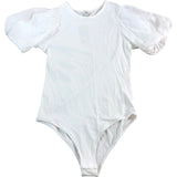 RIVER ISLAND Puff Sleeve Bodysuit Size 11-12 Years Girls White Short Sleeve Top