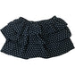 River Island Girls Ruffled Black Skirt Size 9-10 Years Polka Dot Design
