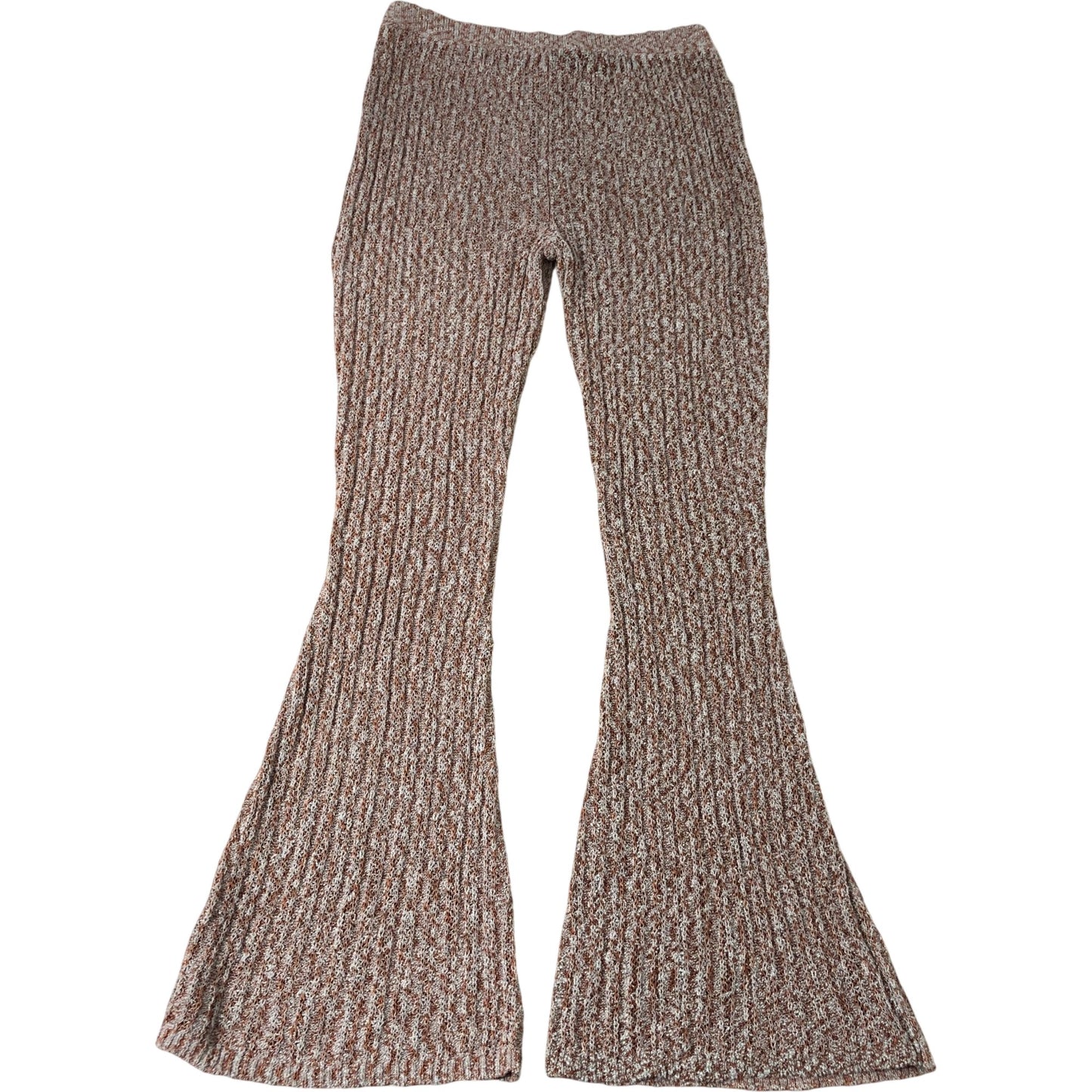 River Island Flared Knit Trousers Women's Flare Leg Brown Mix L