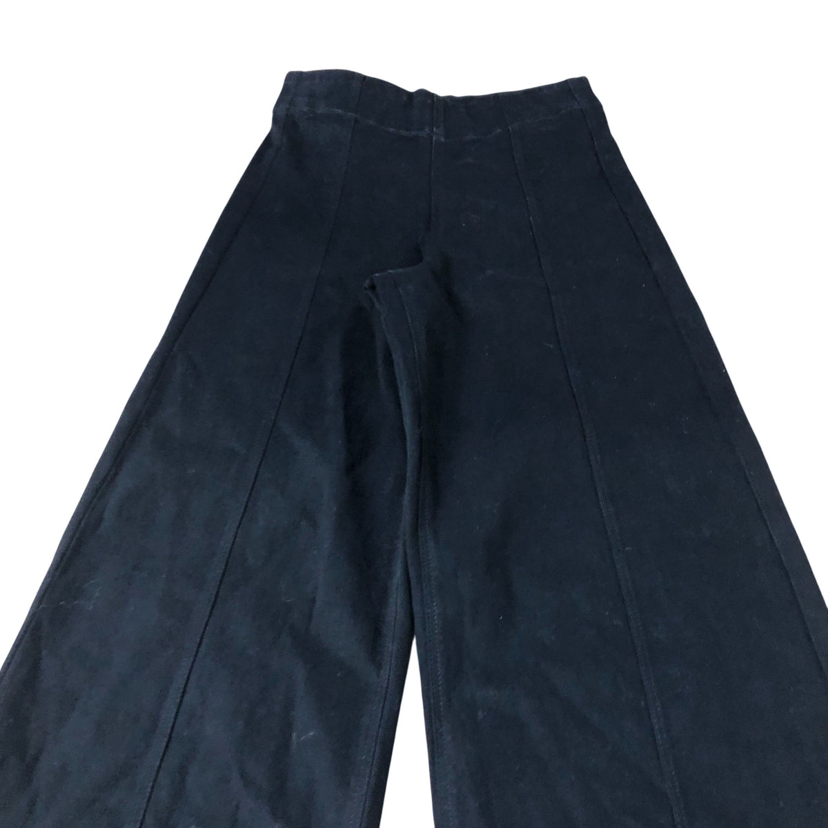 Wide Leg Black Trousers Women UK8 Long