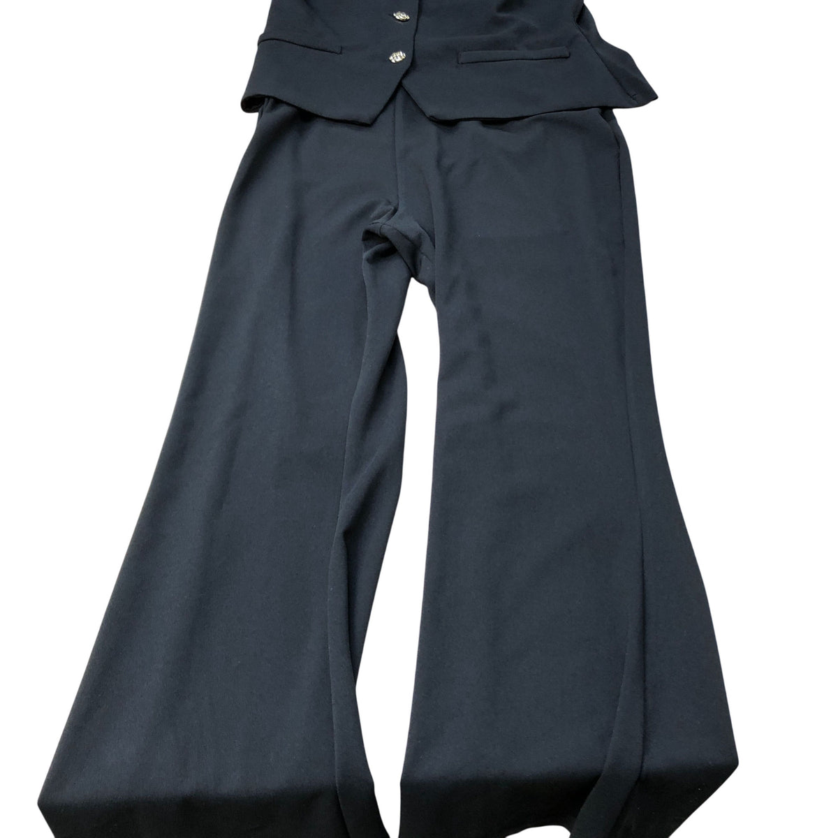 River Island Black Jumpsuit Women's Flared Trousers With Blazer Top Size XL