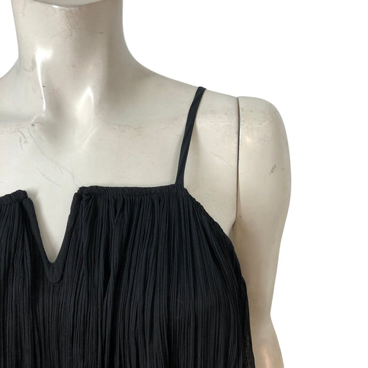 River Island Studio Black Maxi Dress UK8 Women's Sleeveless V Neck Casual