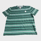 Branded Striped T-Shirt XXXL Men's Casual Cotton Green White