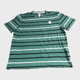 Branded Striped T-Shirt XXXL Men's Casual Cotton Green White