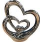 Heart Shaped Silver Decorative Figurine Home Décor Double Heart Ornament 9.5"x8"