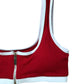 River Island Poolside Women's Red Swim Top Zip Closure White Trim Size 18