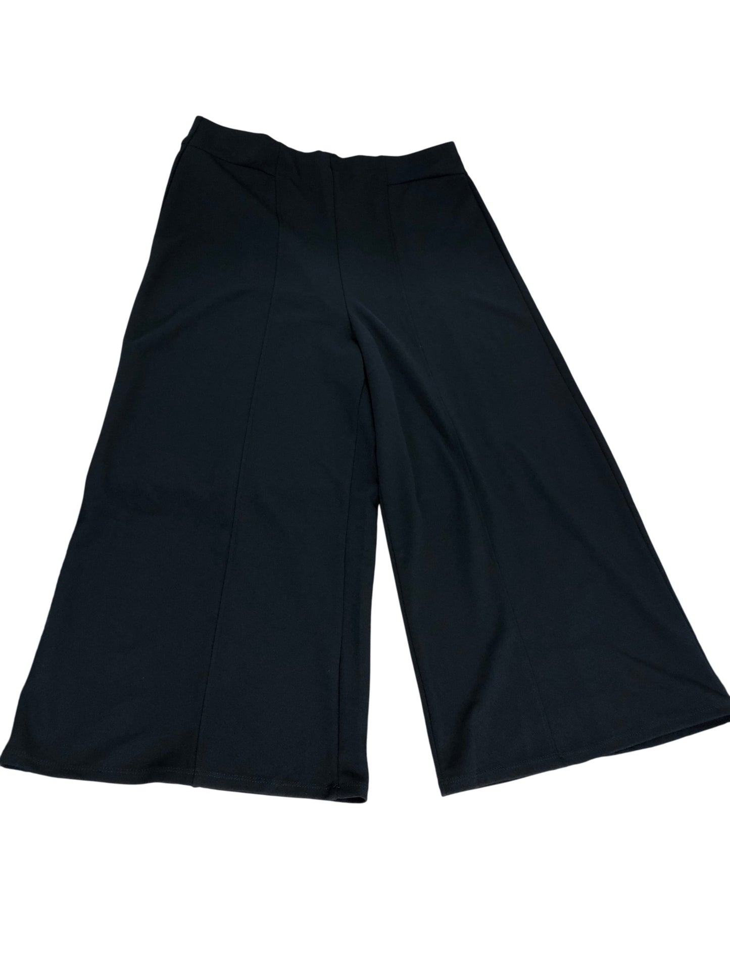 Stylish Women's Black Wide Leg Trousers Size 14 High Waist Comfortable Fit