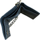 RFID Blocking Wallet Black Leather Chain Clip Closure Compact Design