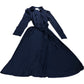 Dress UK10R Women's Long Sleeve Midi Deep Navy
