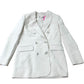 Women’s Beige Double Breasted Blazer Slim Fit Cotton Mix UK8