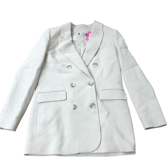 Women’s Beige Double Breasted Blazer Slim Fit Cotton Mix UK8