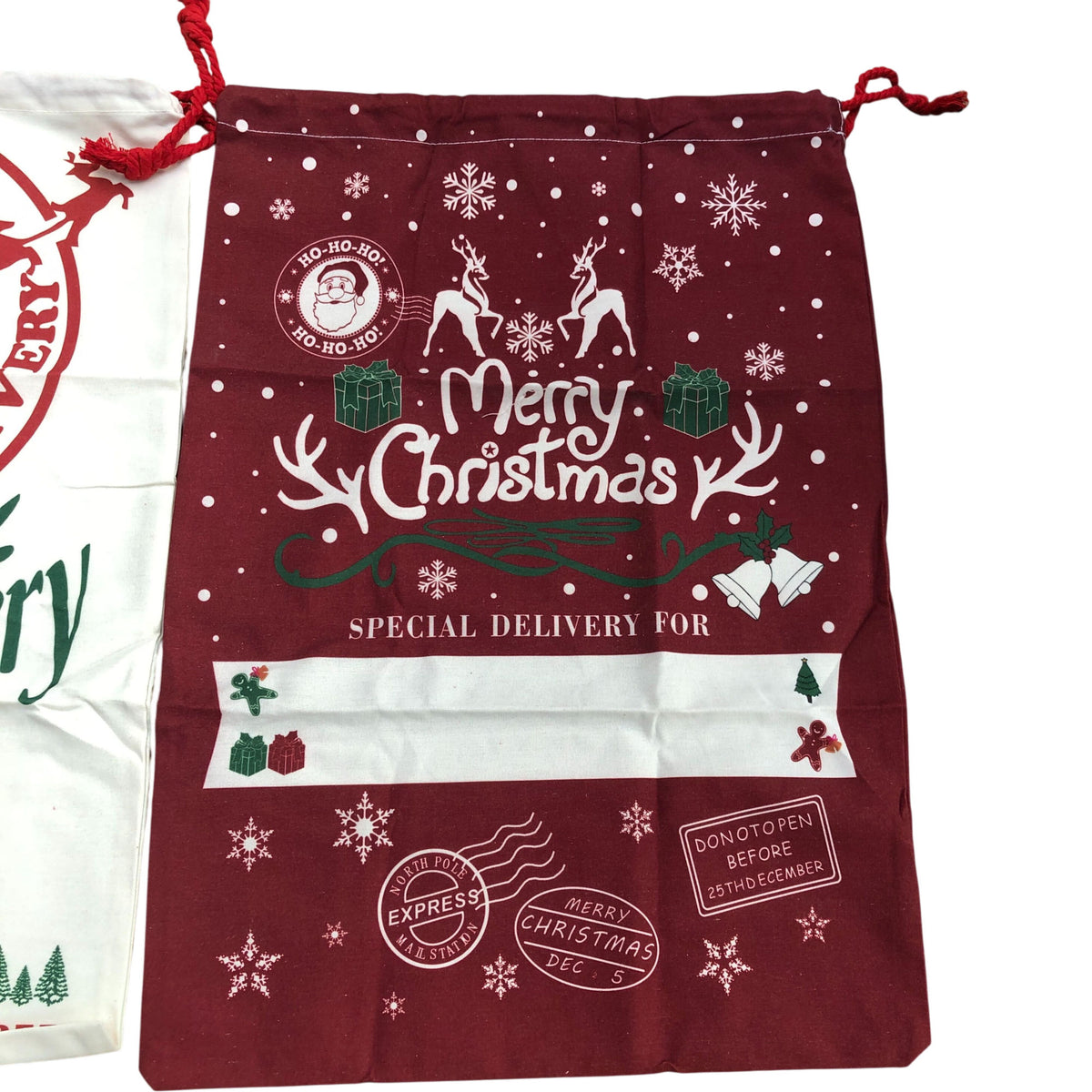 Set of 3 North Pole Express Christmas Present Sacks