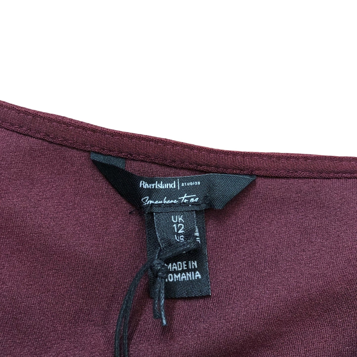 River Island Sleeveless Top Women's Maroon Button Front Casual Vest 12