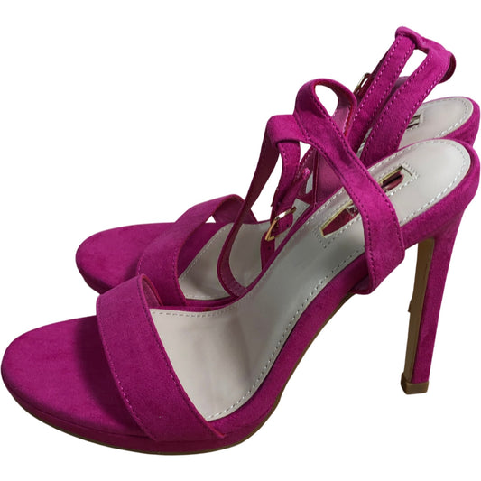 Linzi Women's Pink Suede Strappy Heels UK5 Elegant Open Toe Sandals