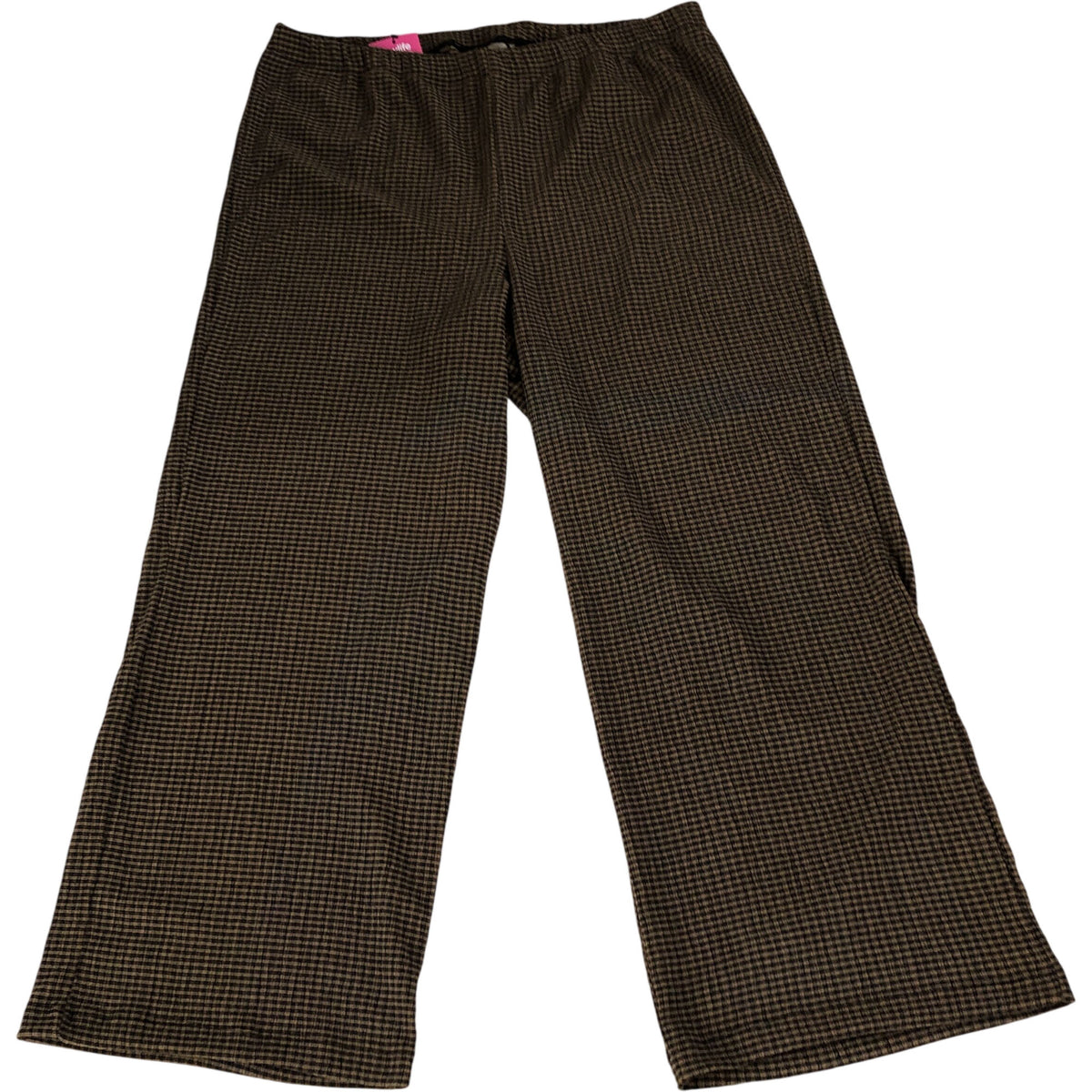 River Island Trousers Brown Check Elastic Waist