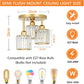 Rocunsi 3-Light Gold Chandelier E27 Base Glass Pendant Light Fixture