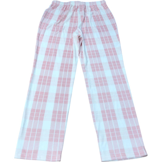 Enfasis Pink Plaid Lounge PJ Fleece Bottom Size S