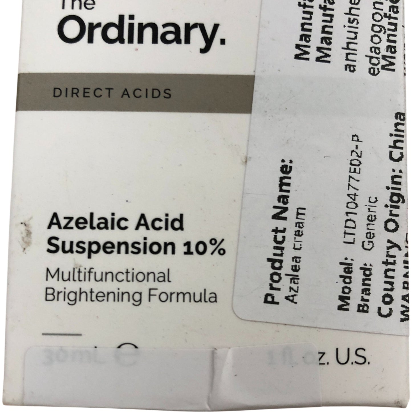 The Ordinary Azelaic Acid Suspension 10% 30ml Multifunctional Brightening
