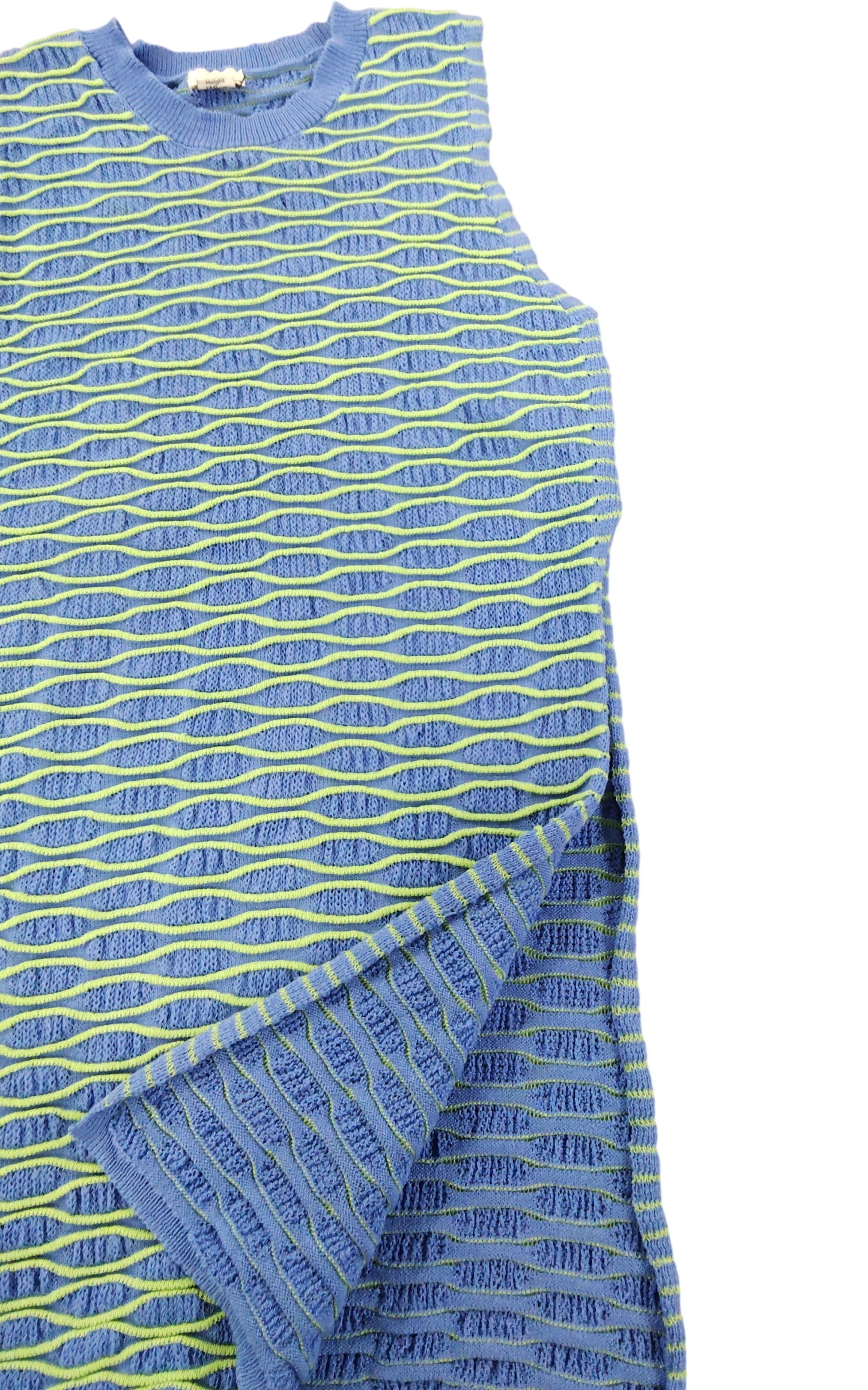 River Island Kids Tank Top UK9-10 Years Blue Green Striped Sleeveless Dress