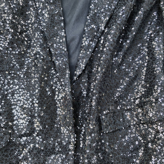 Sequin Blazer Jacket UK10 Women's Black Party Wear Evening Style