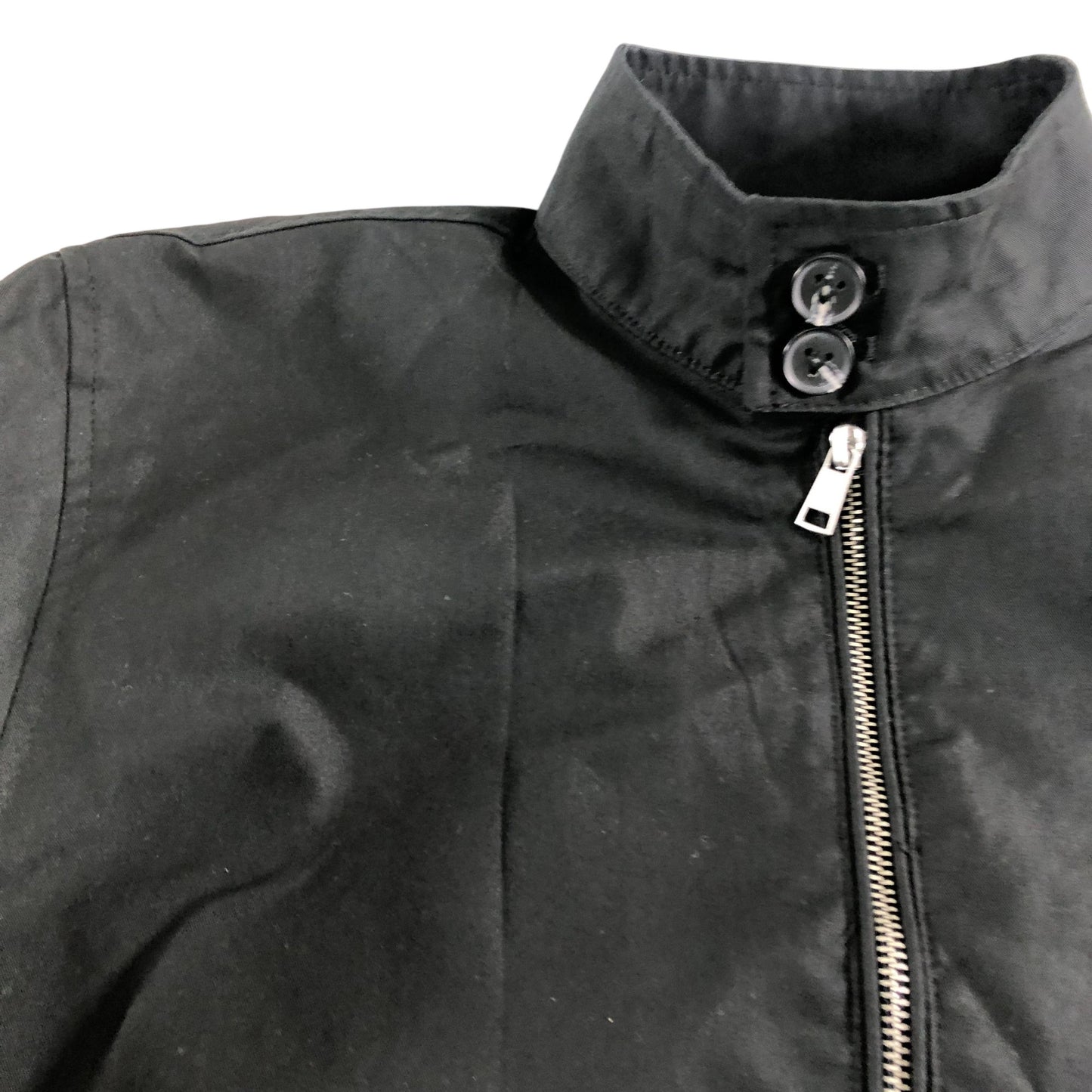 River Island Bomber Jacket M Men's Black Cotton Blend Zip Up