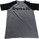 Bench Men's Grey Black Short Sleeve T-Shirt Casual Wear XS