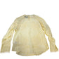 River Island Embroidered Butterfly Blouse Yellow Women's Long Sleeve Size Small