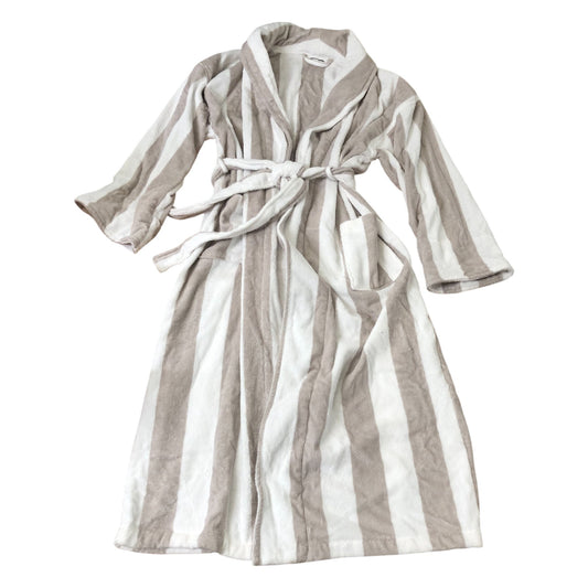 The White Company Striped Bathrobe Medium Women's Soft Cotton Organic Loungewear