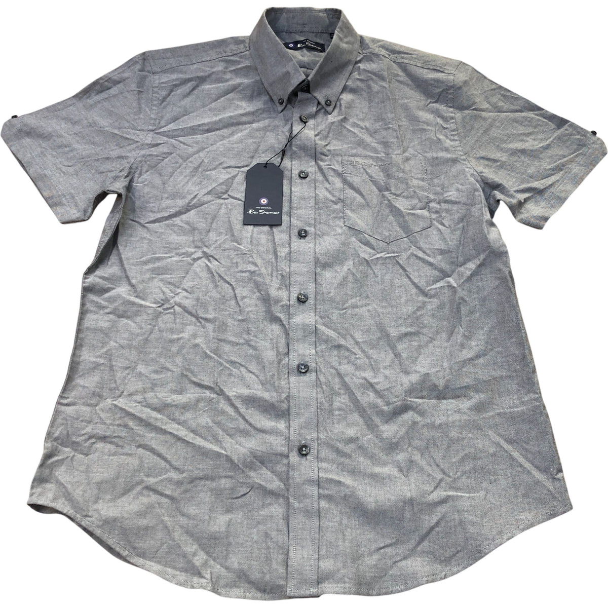 Ben Sherman Grey Short Sleeve Oxford Shirt Size L