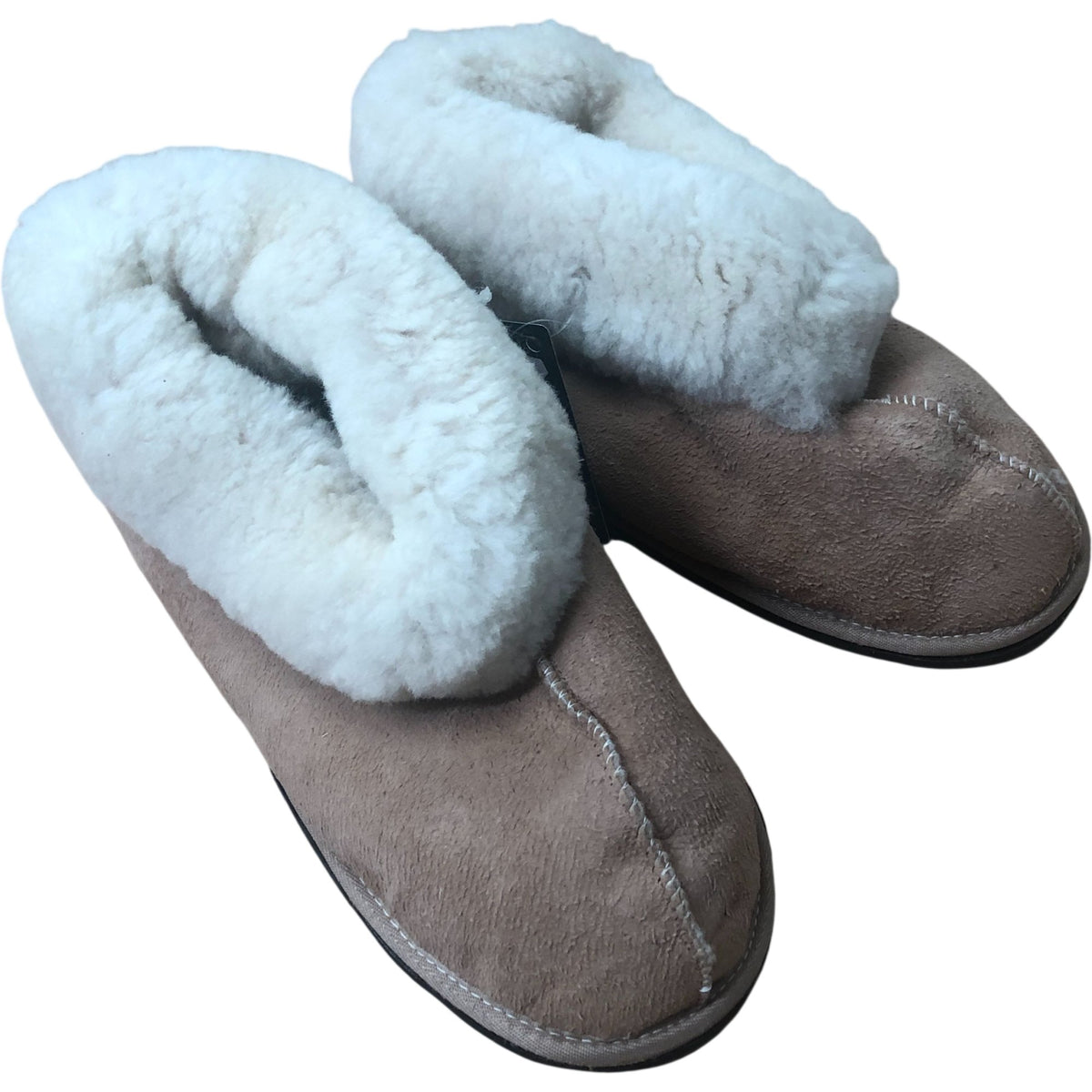 JCP Leathers Womens Genuine Sheepskin Slippers Tan Warm Cozy Shoes