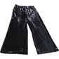 Brown Sequin Trousers UK12 Women's Wide Leg Sparkly