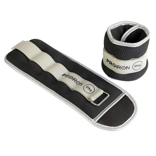 PROIRON Wrist Ankle Weights 2kg Pair Fitness Workout Black Neoprene